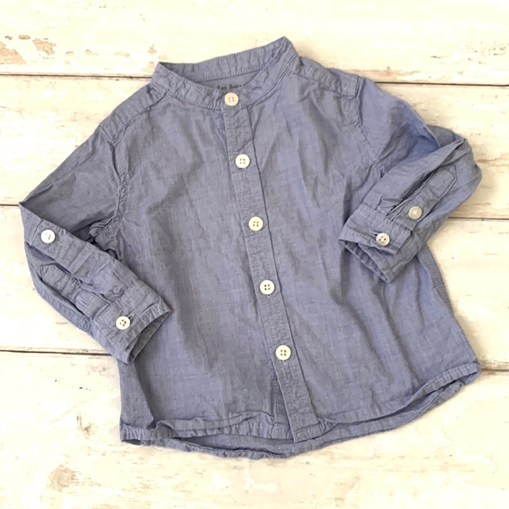 Baby Boy 9m Outfit Button Down Shirt Khaki Beige Slacks Kids Tex Baby Collection - Picture 2 of 4